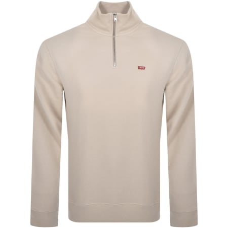 Product Image for Levis Original Quarter Zip Sweatshirt Beige
