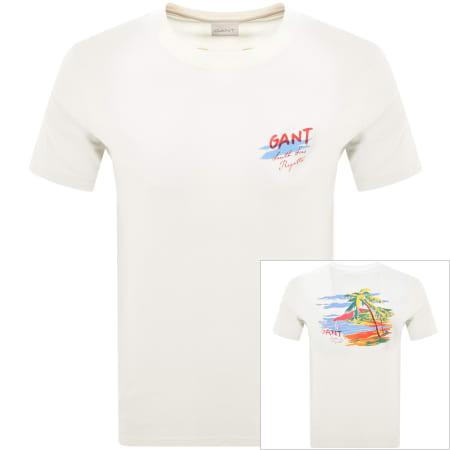 Product Image for Gant Regular Fit Graphic T Shirt Cream