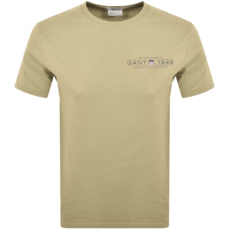 Product Image for Gant Printed Graphic T Shirt Beige