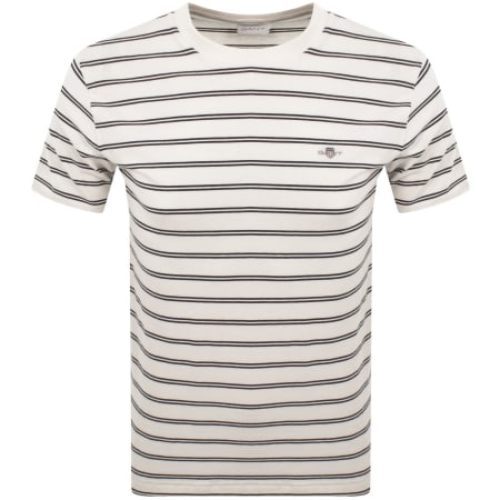 Product Image for Gant Striped T Shirt Cream