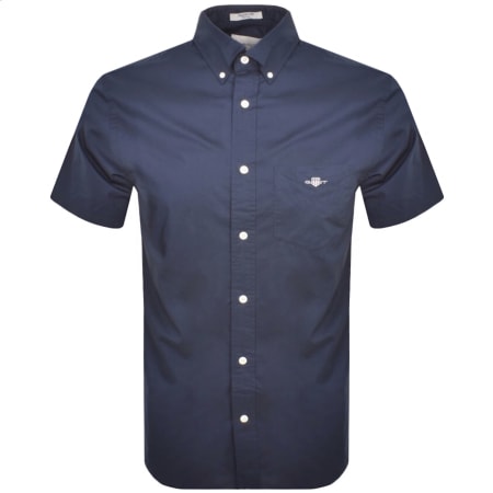 Product Image for Gant Poplin Short Sleeved Shirt Navy