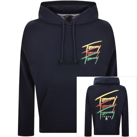 Product Image for Tommy Jeans Signature Logo Hoodie Navy