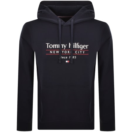 Product Image for Tommy Hilfiger Logo Center Stack Hoodie Navy