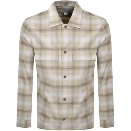 Product Image for Calvin Klein Twill Check Overshirt Beige