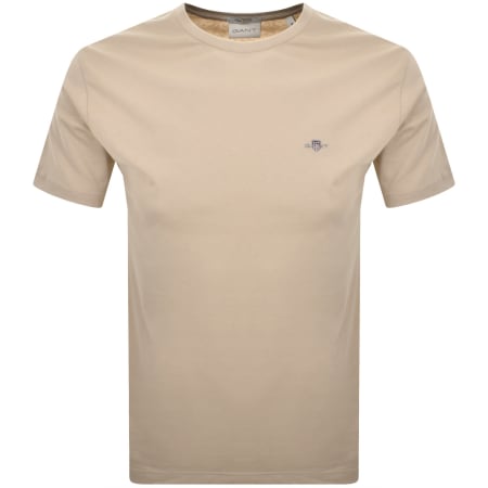 Product Image for Gant Regular Fit Shield T Shirt Dry Sand Beige