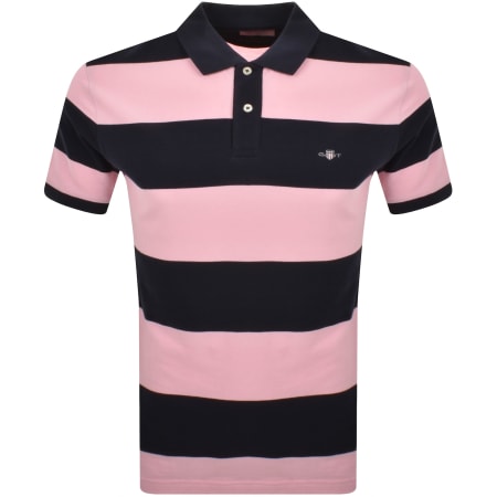 Product Image for Gant Block Stripe Polo T Shirt Pink