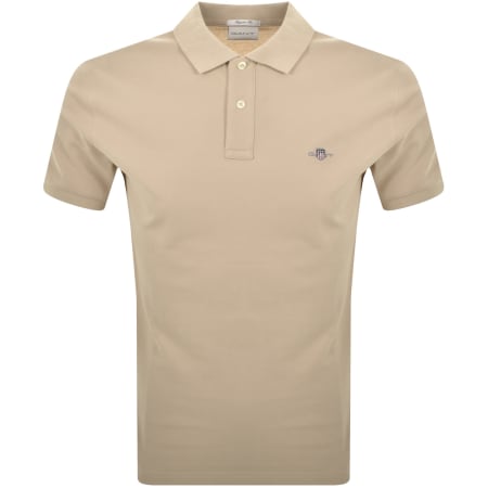 Product Image for Gant Regular Fit Shield Pique Polo T Shirt Beige