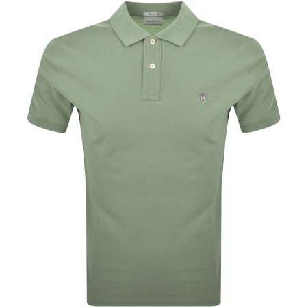 Product Image for Gant Regular Fit Shield Pique Polo T Shirt Green