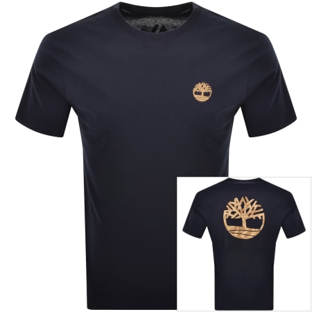 Product Image for Timberland Tree Camo Logo T Shirt Navy