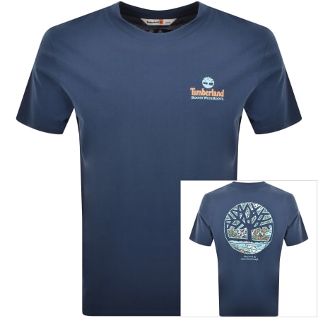 Product Image for Timberland Illustrated Tree Logo T Shirt Blue