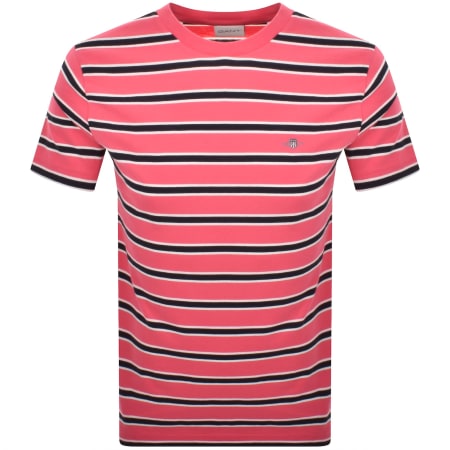 Product Image for Gant Striped T Shirt Watermelon Pink