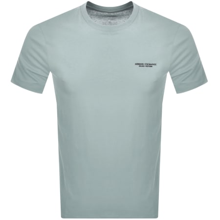 Product Image for Armani Exchange Crew Neck Logo T Shirt Blue