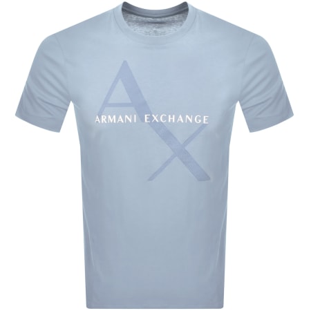 Product Image for Armani Exchange Crew Neck Logo T Shirt Blue