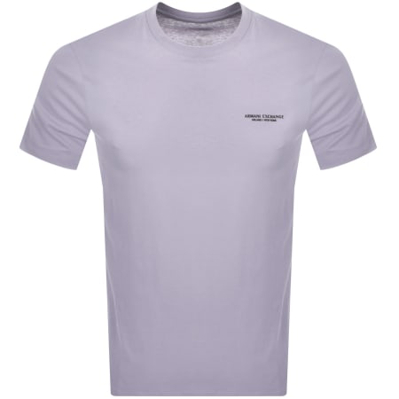 Product Image for Armani Exchange Crew Neck Logo T Shirt Lilac