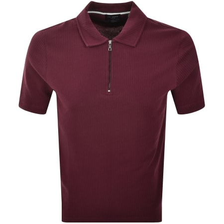 Product Image for Ted Baker Elgrave Zip Polo T Shirt Maroon