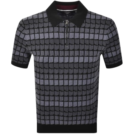 Product Image for Ted Baker Levers Jacquard Zip Polo T Shirt Black