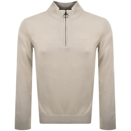 Product Image for Barbour Half Zip Knit Jumper Beige