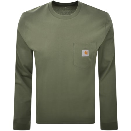 Product Image for Carhartt WIP Pocket Long Sleeved T Shirt Green