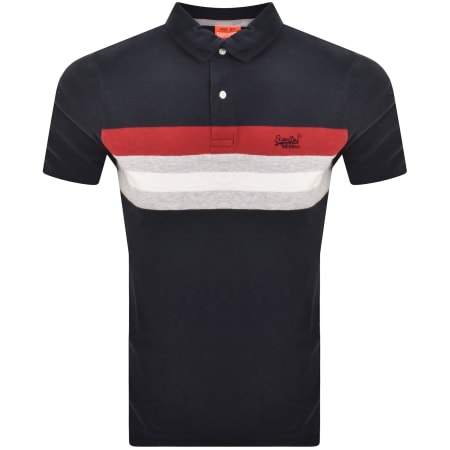 Product Image for Superdry Stripes Polo T Shirt Navy