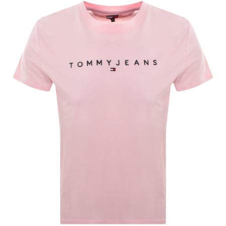 Product Image for Tommy Jeans Linear Logo T Shirt Pink