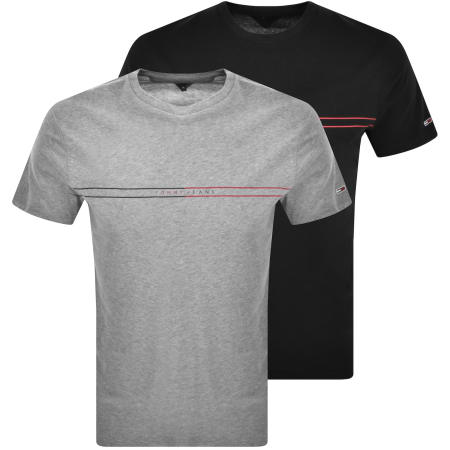 Product Image for Tommy Jeans 2 Pack T Shirts Grey And Black