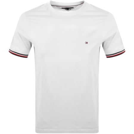 Product Image for Tommy Hilfiger Global Stripe Cuffs T Shirt White