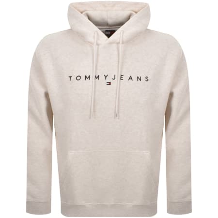 Product Image for Tommy Jeans Linear Flag Logo Hoodie Cream