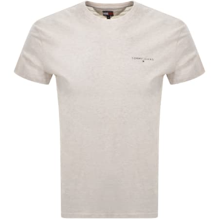 Product Image for Tommy Jeans Linear Logo T Shirt Oat Marl