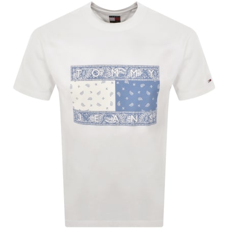 Product Image for Tommy Jeans Relaxed Paisley Logo T Shirt White