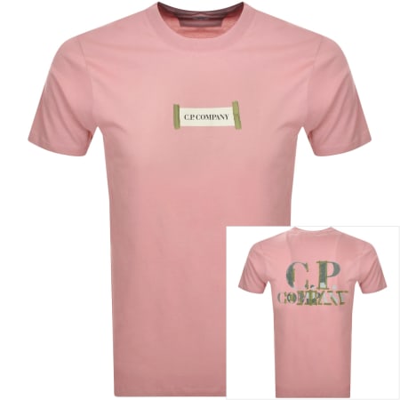 Product Image for CP Company Jersey Logo T Shirt Pink