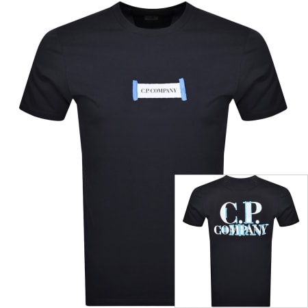 Product Image for CP Company Jersey Logo T Shirt Navy