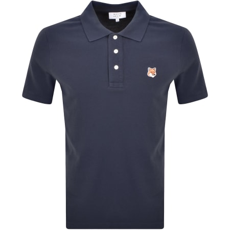 Product Image for Maison Kitsune Fox Head Polo T Shirt Blue