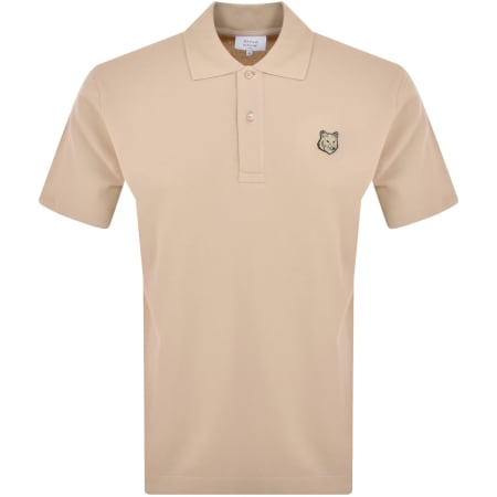 Product Image for Maison Kitsune Fox Head Polo T Shirt Beige