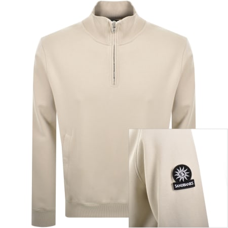 Product Image for Sandbanks Quarter Zip Sweatshirt Beige
