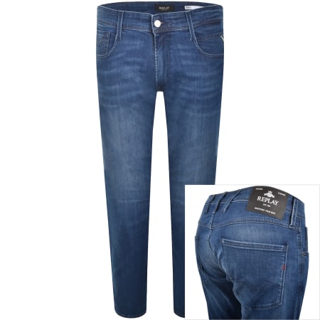 Product Image for Replay Anbass Slim Fit Mid Wash Jeans Blue