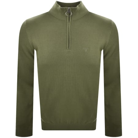 Product Image for Barbour Half Zip Knit Jumper Green