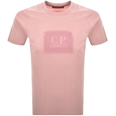 Product Image for CP Company Jersey Logo Label T Shirt Pink