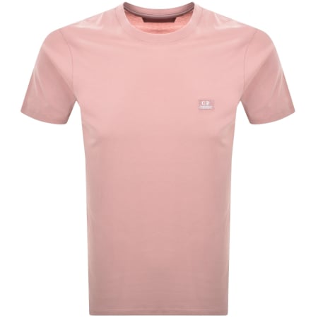 Product Image for CP Company Jersey Logo Patch T Shirt Pink
