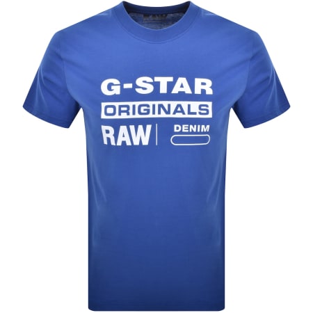 Product Image for G Star Originals Logo T Shirt Pilot Blue