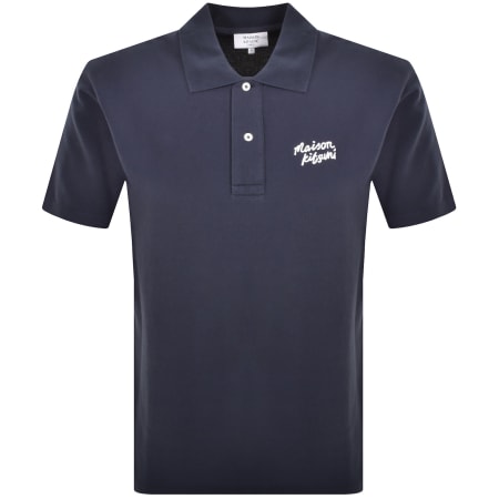 Product Image for Maison Kitsune Handwriting Polo T Shirt Navy