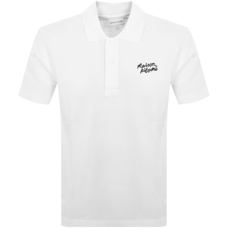 Product Image for Maison Kitsune Handwriting Polo T Shirt White