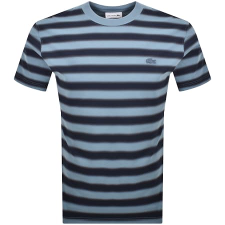 Product Image for Lacoste Striped Crew Neck T Shirt Blue