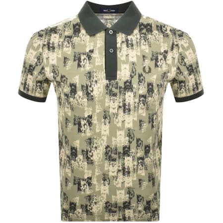 Product Image for Fred Perry Print Polo T Shirt Green