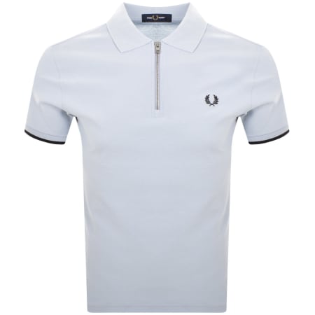Product Image for Fred Perry Zip Neck Crepe Polo T Shirt Blue