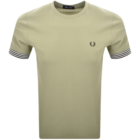 Product Image for Fred Perry Striped Cuff T Shirt Green