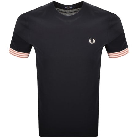 Product Image for Fred Perry Striped Cuff T Shirt Navy