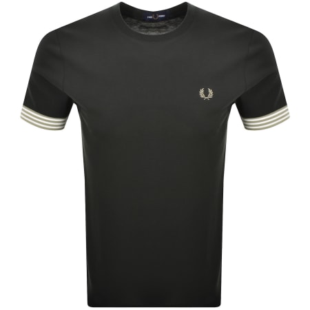 Product Image for Fred Perry Striped Cuff T Shirt Green