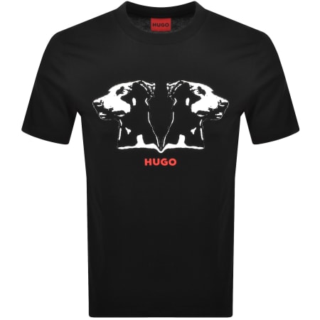 Product Image for HUGO Doberman Print T Shirt Black