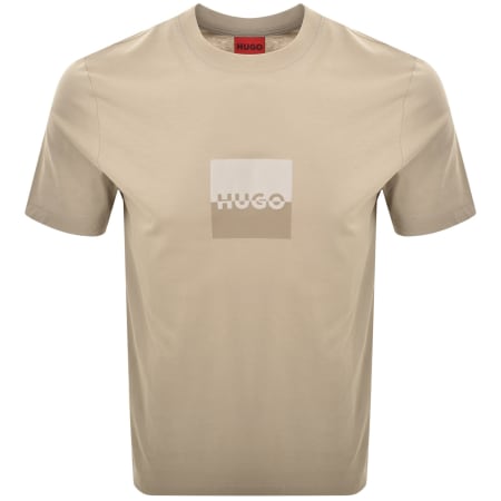 Product Image for HUGO Dusplit T Shirt Medium Beige
