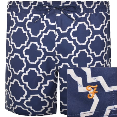 Product Image for Farah Colbert Medieval Print Swim Shorts Blue